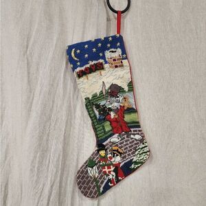 Vintage Needlepoint Looney Tune Christmas Stocking